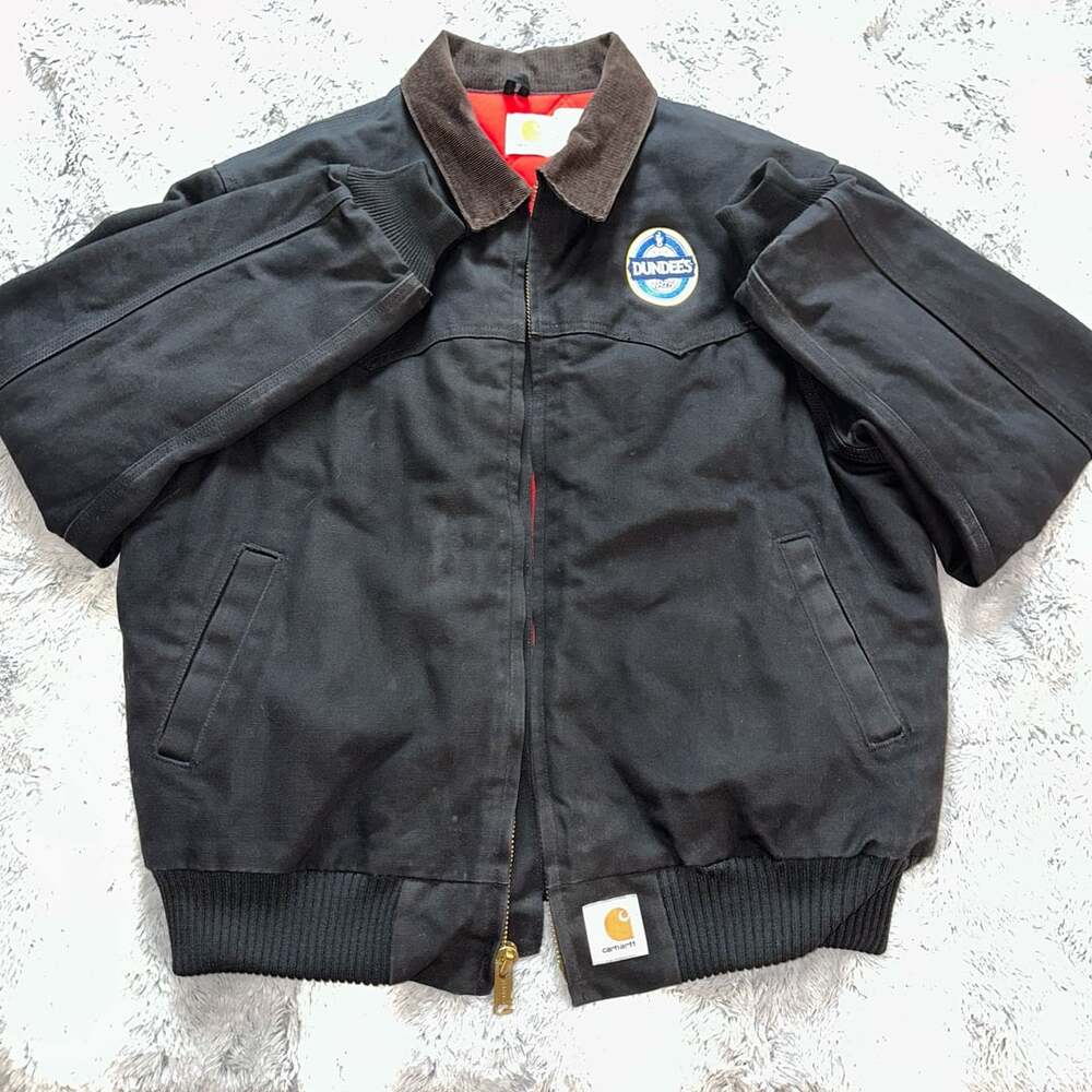 VINTAGE UNION Carhartt Santa Fe Jacket Black Corduroy Collar DUNDEES LAGER